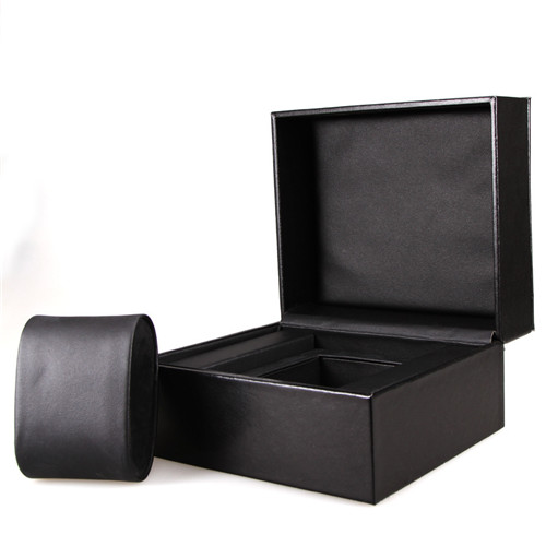 Custom Logo Black PU Box For Watch High End Leather Watch Boxes