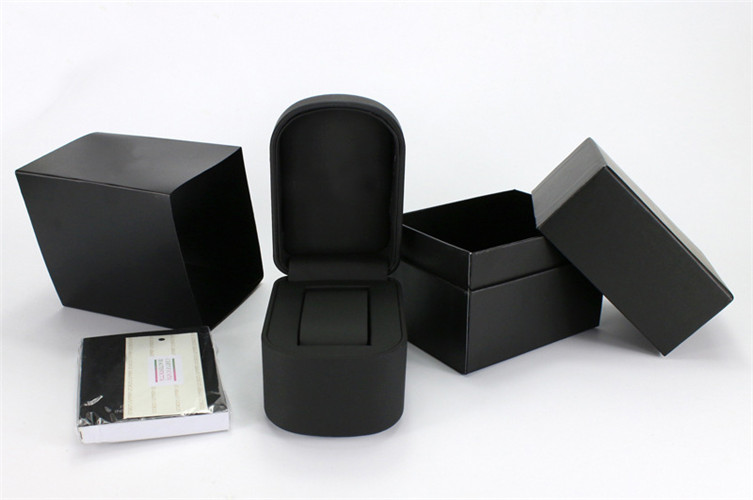 Custom Logo Watch Gift Box Leather Black Brelect Packaging Boxes