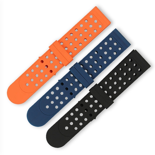 Unisex Porous Band Environment-friendly 22mm Silicone Watchband