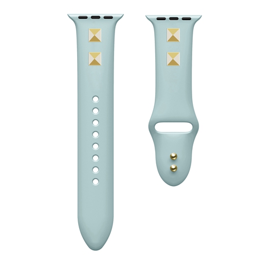 Pure Color Silicone Rivet Double Buckle Strap Fit For Apple Watch