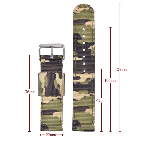 Custom Sport Style 22mm Nylon Flat Strap