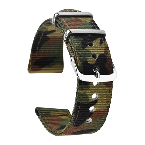 Custom Watch Straps Army Green Camouflage Nylon Watch