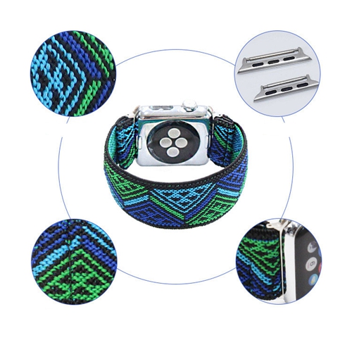 Nylon Jacquard Pattern Elastic Watch Strap Fit For Apple Watch