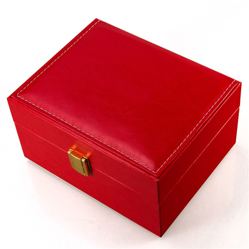 Red Custom PU Leather Box Custom Logo Multicolor Leather Box