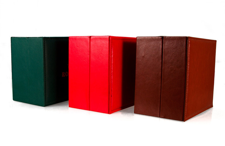 Red Custom PU Leather Box Custom Logo Multicolor Leather Box