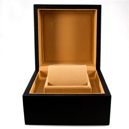 Black Wooden Box High-end Brown Lining Jewelry Watch Box