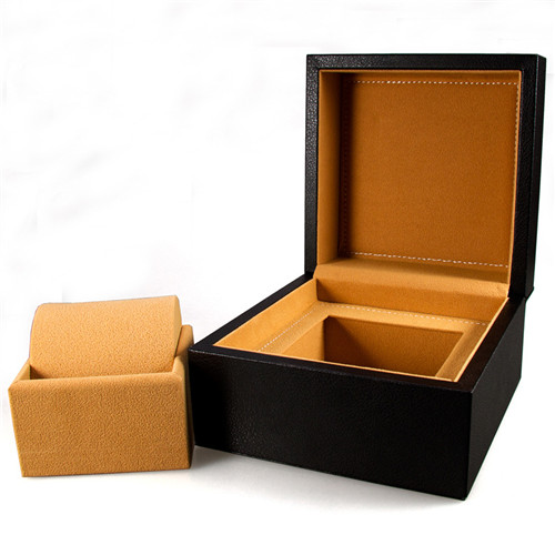 Black Wooden Box High-end Brown Lining Jewelry Watch Box