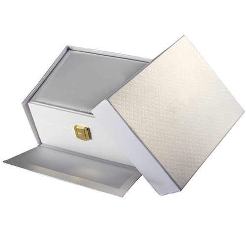 Classic White Leather Packaging For Watch Whloesale Wristwatch Boxes