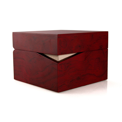 High-end Wooden Box With Pillow Red Factory Custom Watch Box