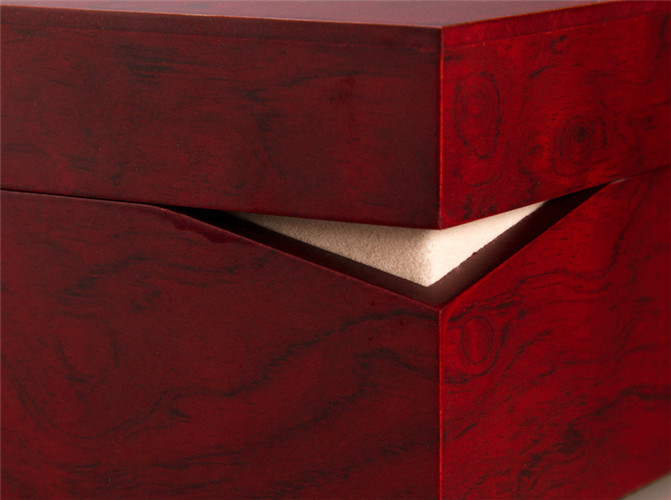 High-end Wooden Box With Pillow Red Factory Custom Watch Box