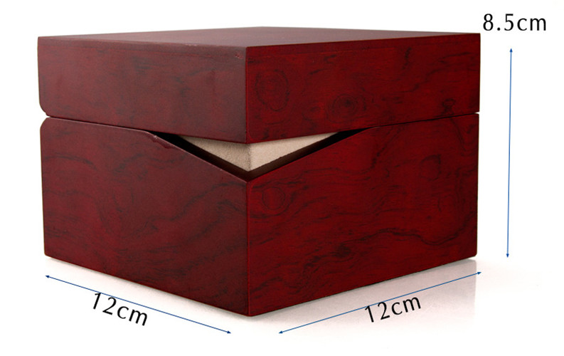 High-end Wooden Box With Pillow Red Factory Custom Watch Box