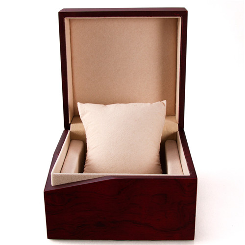 High-end Wooden Box With Pillow Red Factory Custom Watch Box