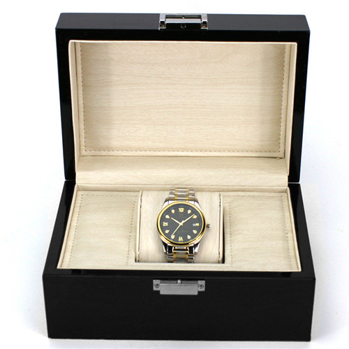 Classic Black Wristwatch Boxes Custom Logo Boxes In Quartz Watch