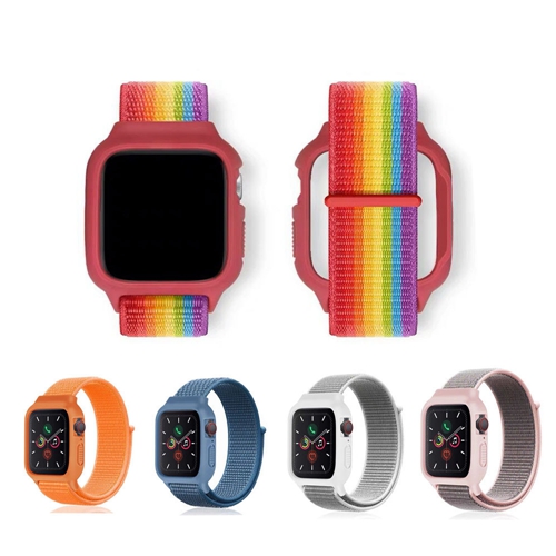 Custom Fit For Apple Watch Strap Rainbow Nylon Strap