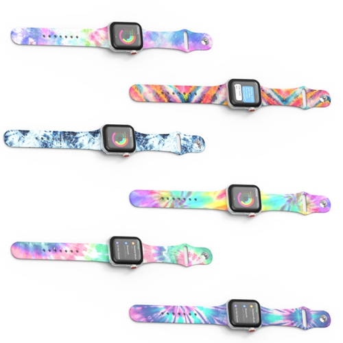 Custom Fashion Personality Tie-dye Silicone Strap Fit For Apple Watch
