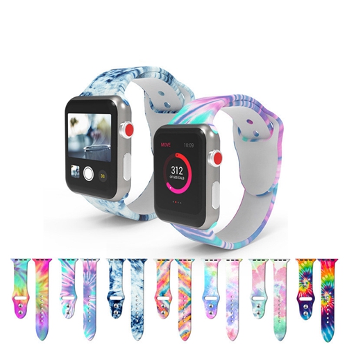 Custom Fashion Personality Tie-dye Silicone Strap Fit For Apple Watch