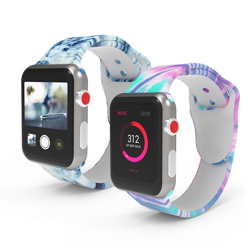 Custom Fashion Personality Tie-dye Silicone Strap Fit For Apple Watch